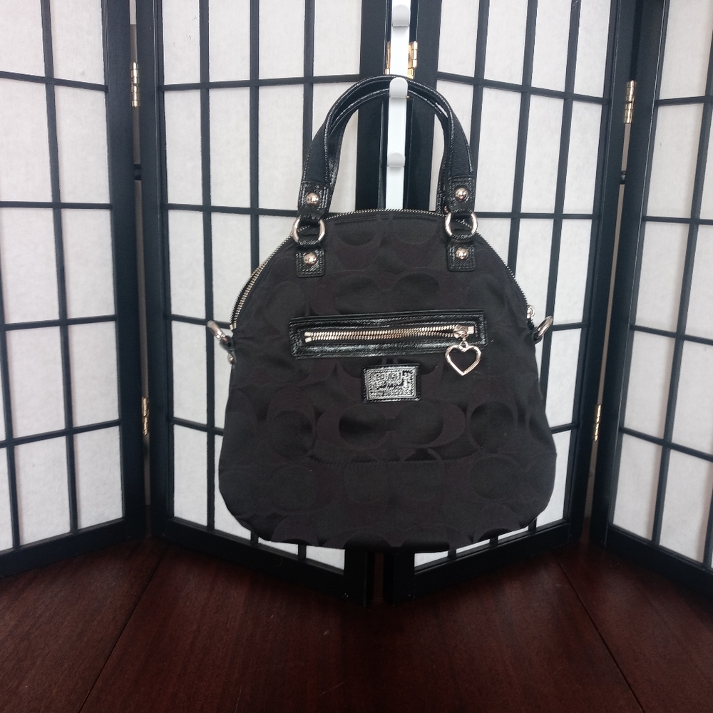 Coach Black w/ Heart Daisy Crossbody Missing Strap